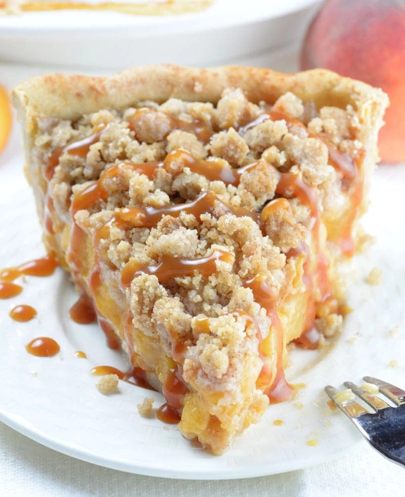 Practically Perfect Pies - Caramel Crumble Peach Pie