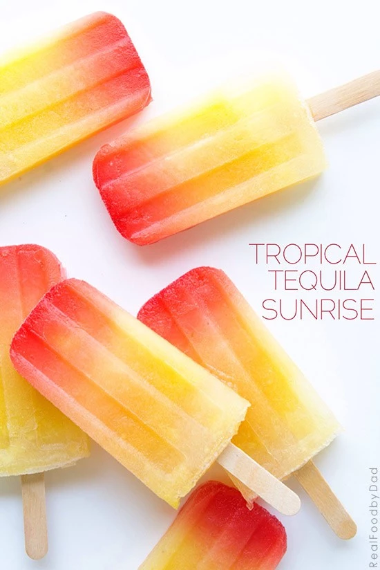 Delicious Adult Popsicles - Tropical Tequila Sunrise Popsicle