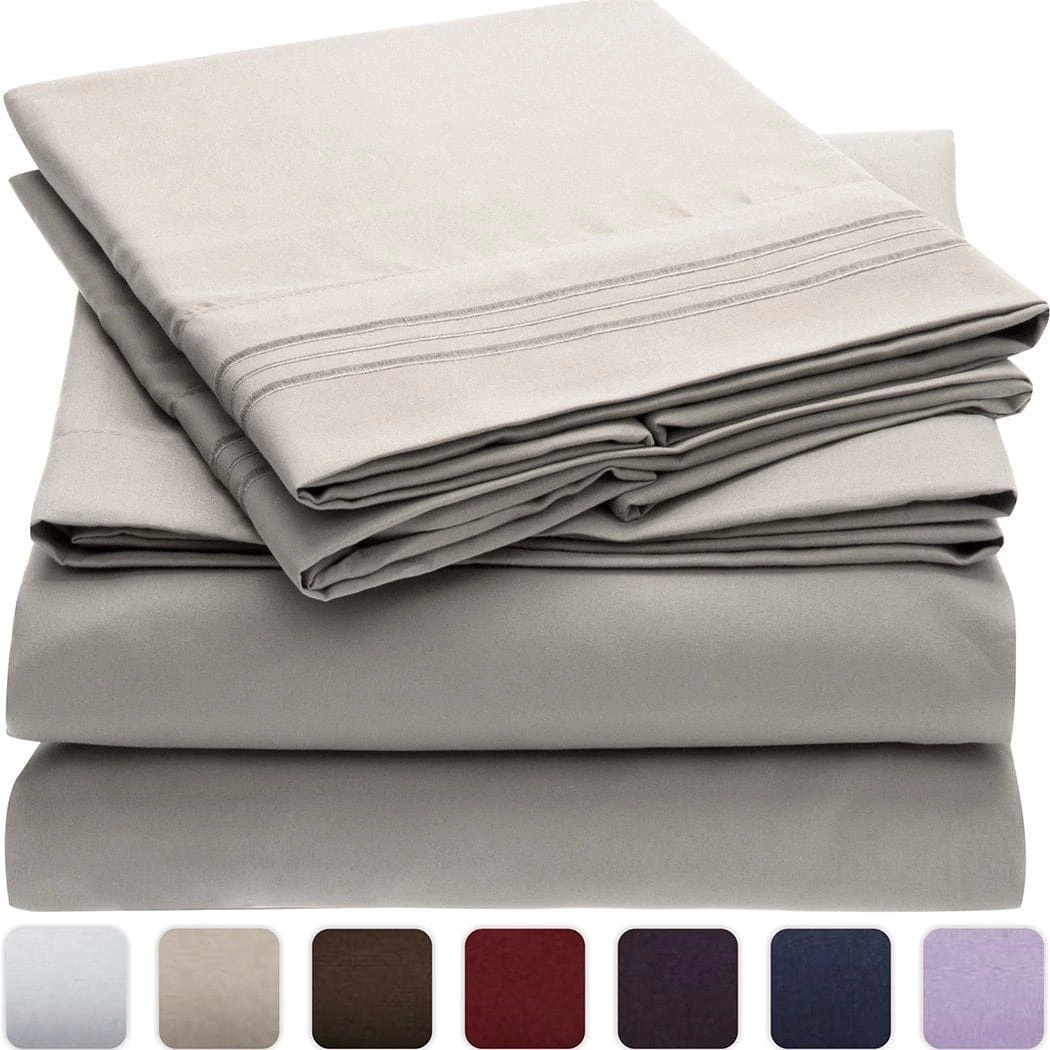 Snag This Look - Blush and Grey Bedroom - Grey Sheets