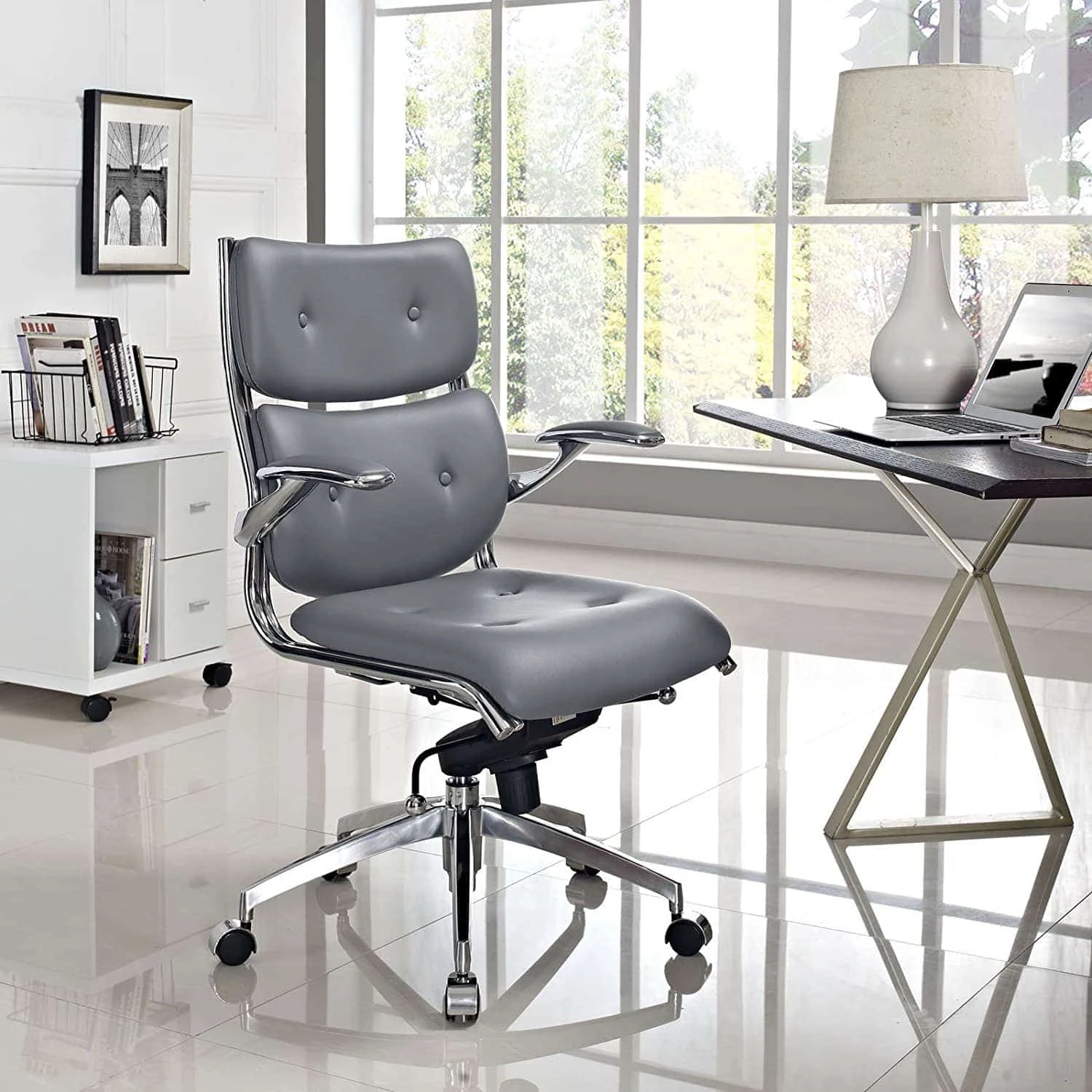 Snag This Look - Industrial Home Office with a Soft Twist - Learn how to create a warm and inviting Industrial style decor home office - Desk Chair