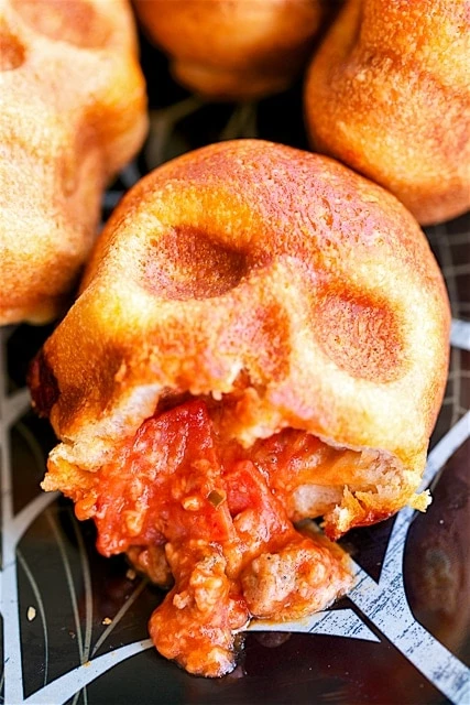 Devilishly Delectable Halloween Treats - Pizza Skulls
