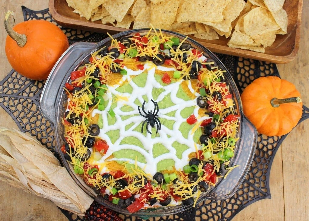 Devilishly Delectable Halloween Treats - Spider Web Taco Dip