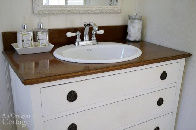 14 Awesome Bathroom DIYs - Turn a Dresser into a Vanity