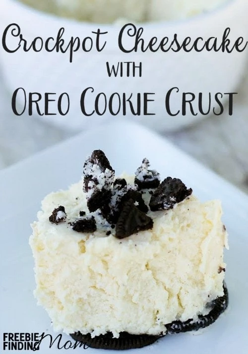 20 Crockpot Desserts - Crockpot Cheesecake with Oreo Cookie Crust