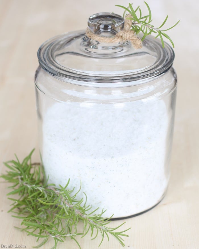 20 DIY Bath Salts Perfect for Gifts and Home - Rosemary Chamomile Detox Bath Salts