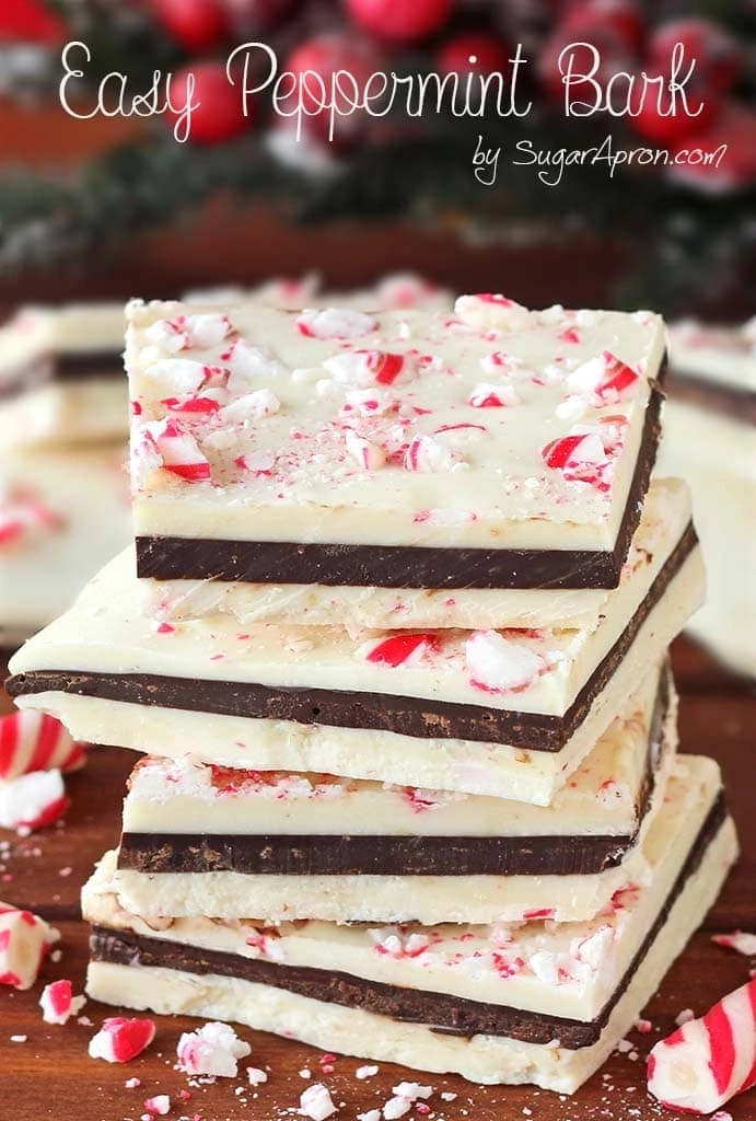 20 Festive Christmas Desserts - Easy Peppermint Bark
