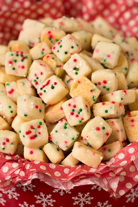 20 Festive Christmas Desserts - Funfetti Shortbread Bites