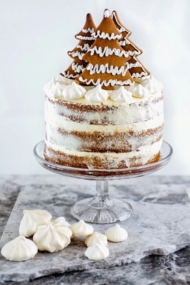20 Festive Christmas Desserts - Gingerbread Cake with Cream Cheese Frosting