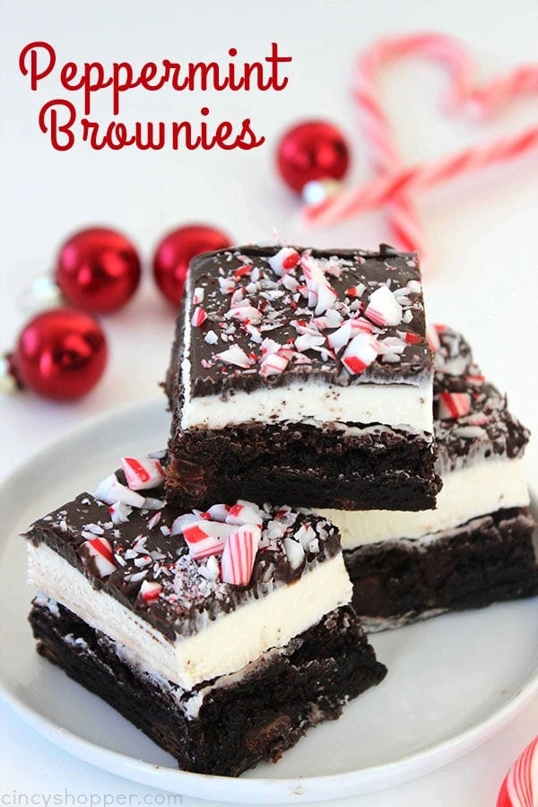 20 Festive Christmas Desserts - Peppermint Brownies