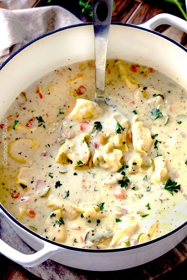 21 Delicious Soup Recipes - Creamy White Bean Ham Tortellini Soup Recipe