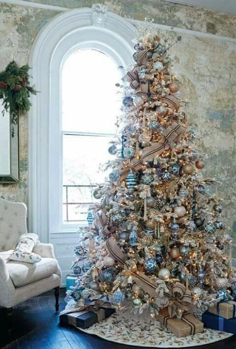 Beautiful Christmas Tree Ideas - Blue Silver and Gold Christmas Tree