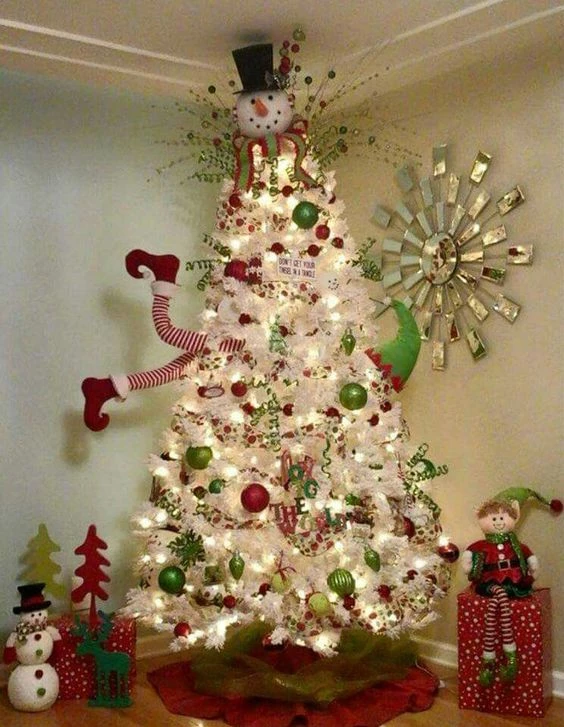 Beautiful Christmas Tree Ideas - Elf Stuck in Christmas Tree