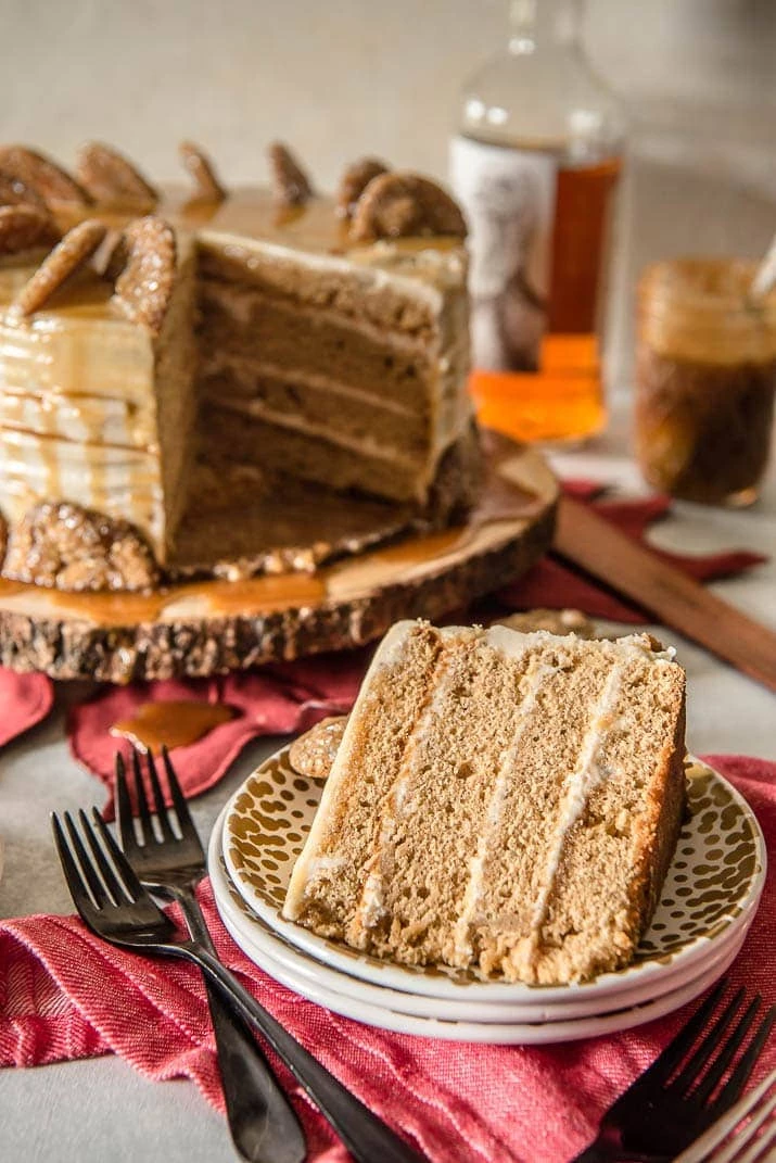 Delicious Thanksgiving Desserts - Bourbon Caramel Spice Cake
