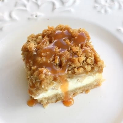 Delicious Thanksgiving Desserts - Caramel Apple Cheesecake Bars