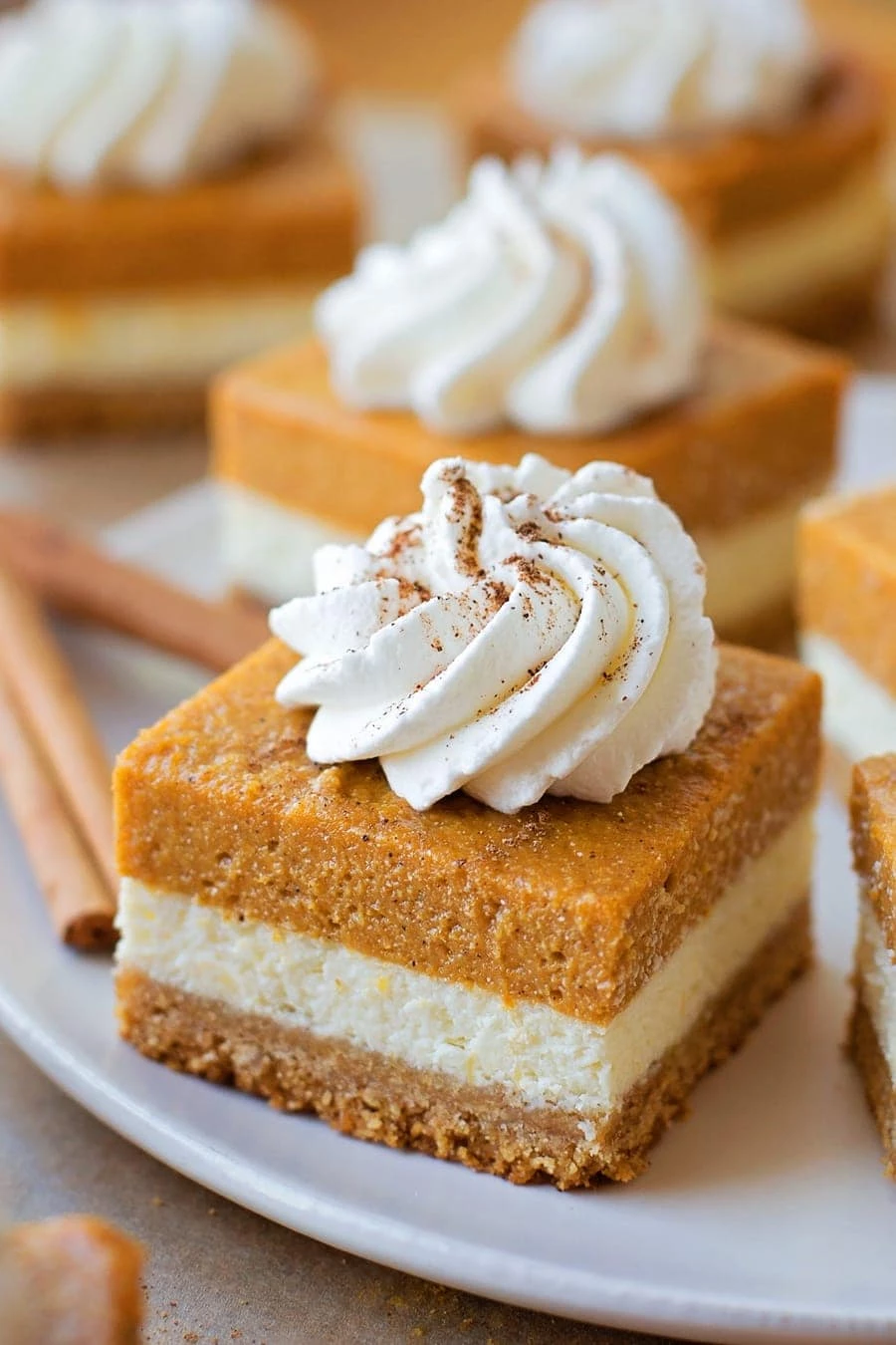 Delicious Thanksgiving Desserts - Pumpkin Pie Cheesecake Bars