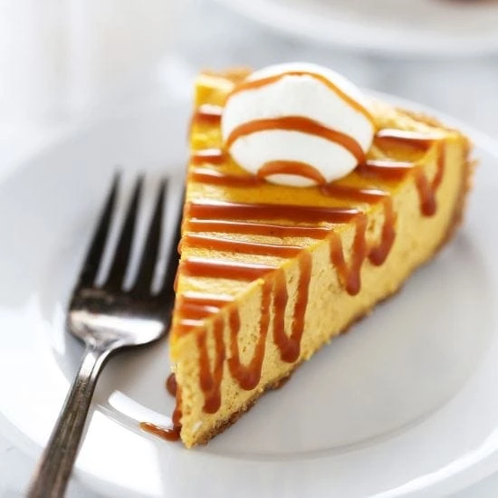 Delicious Thanksgiving Desserts - Salted Caramel Pumpkin Cheesecake
