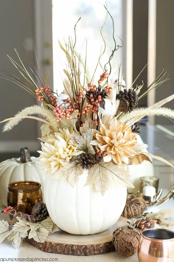 Thanksgiving Centerpieces - DIY Pumpkin Vase