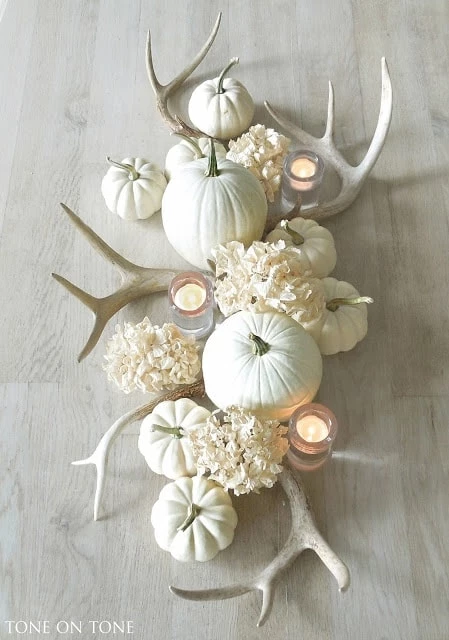 Thanksgiving Centerpieces - Pumpkins and Antlers