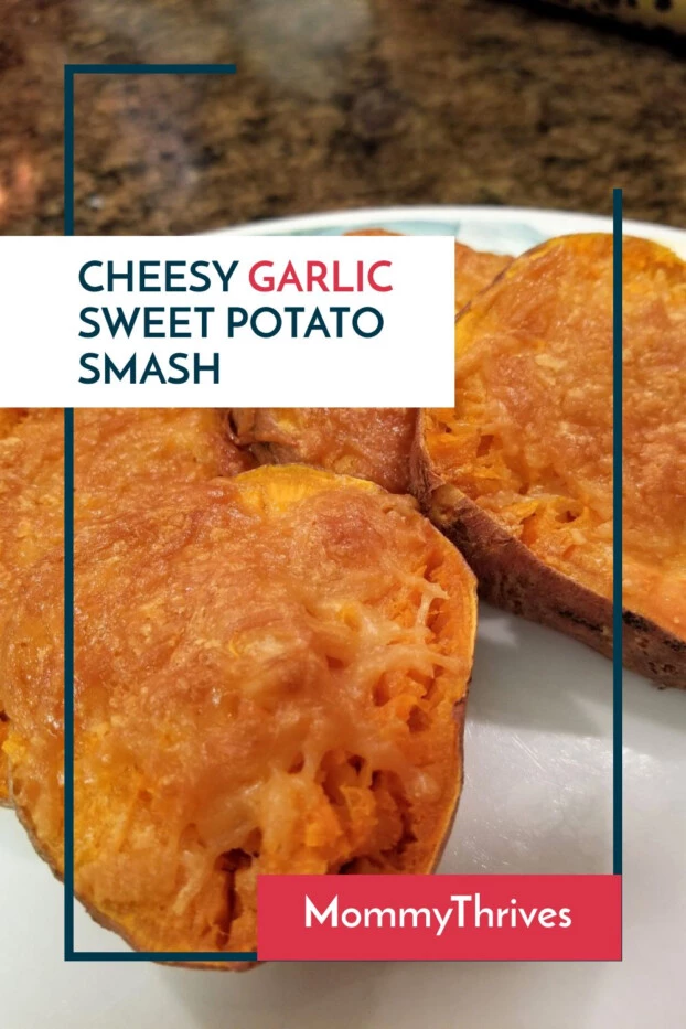 Cheesy Garlic Sweet Potato Smash - Sweet Potato Side Dish - Vegetable Side Dishes