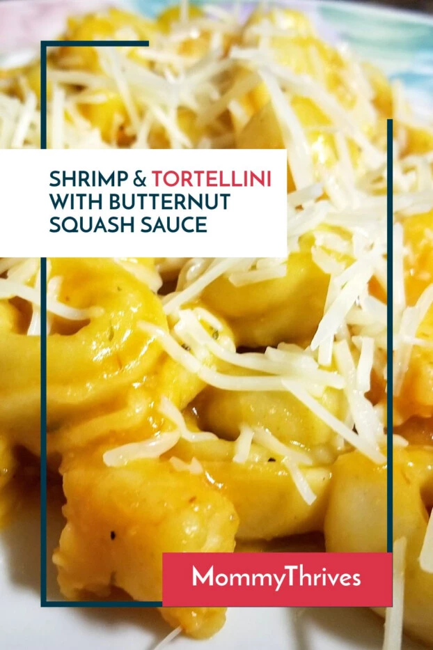 Delicious and fast dinner for weeknight - Shrimp and Tortellini with Butternut Squash Sauce - Quick Pasta Dinner - Date Night Dinner