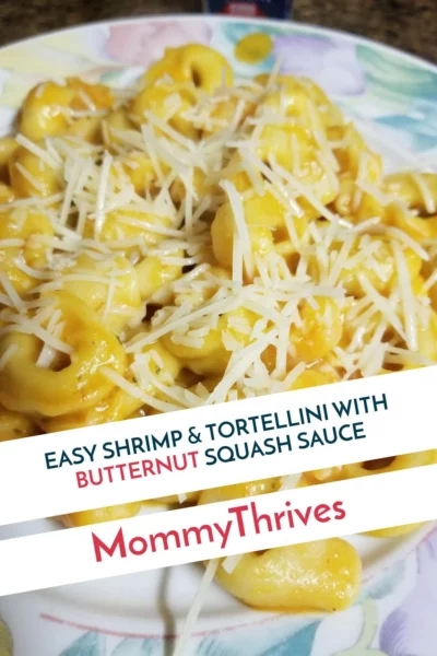 Pasta and Shrimp Dinner Recipe - Shrimp and Tortellini with Butternut Squash Sauce - Quick Dinner Idea