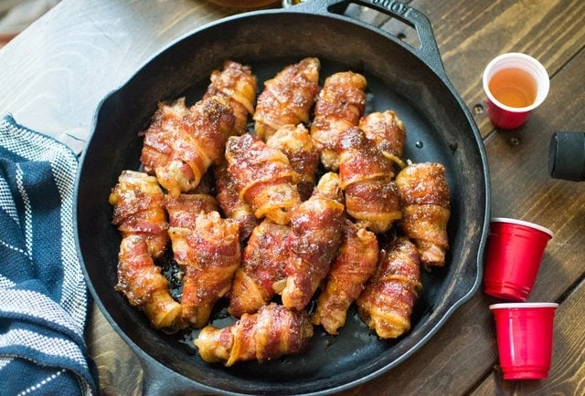 42 Amazing Super Bowl Appetizers - Bacon Wrapped Chicken Wings