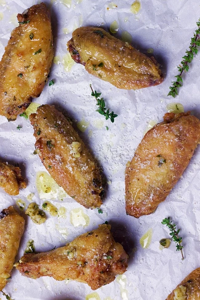 42 Amazing Super Bowl Appetizers - Crispy Parmesan Chicken Wings