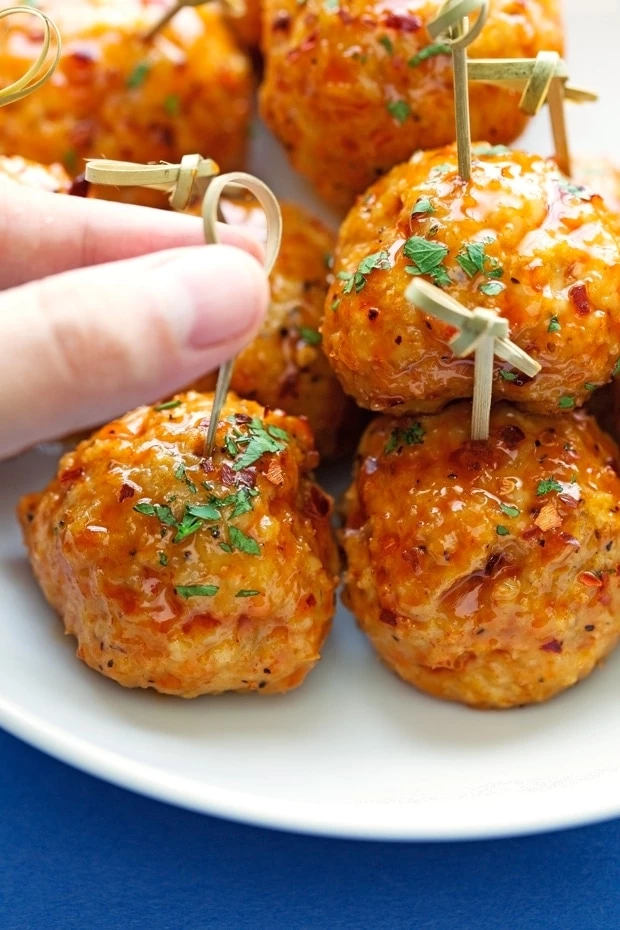 42 Amazing Super Bowl Appetizers - Firecracker Chicken Meatballs