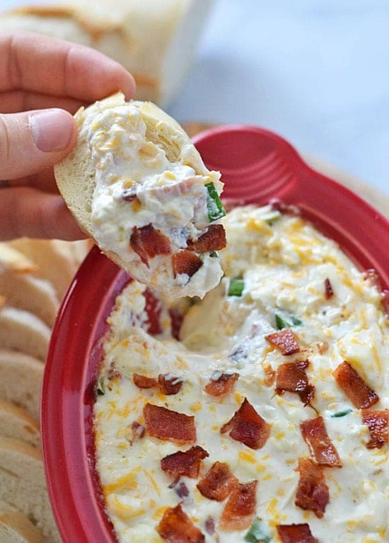 42 Amazing Super Bowl Appetizers - Gooey Cheesy Warm Bacon Dip
