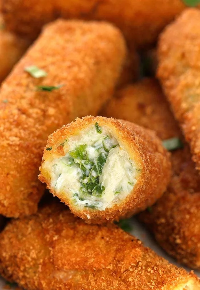 42 Amazing Super Bowl Appetizers - Spinach Dip Cheese Sticks