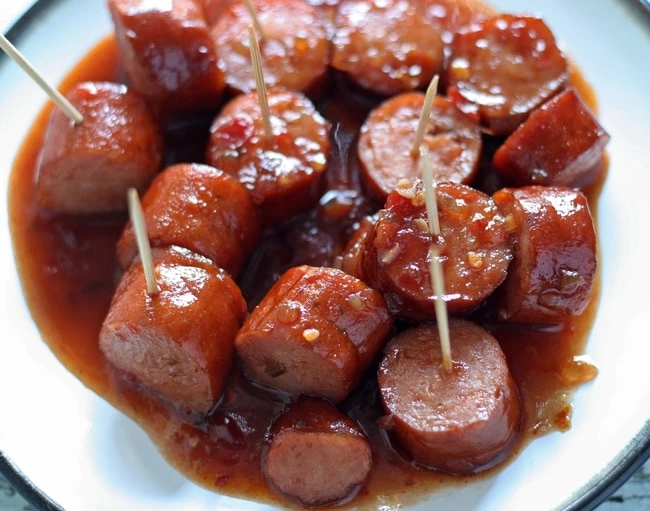 42 Amazing Super Bowl Appetizers - Sweet and Spicy Sausage