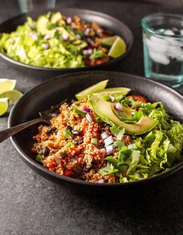 22 Instant Pot Meals - Plus Must Know Tips From Instant Pot Superstar Food Bloggers - Vegan Quinoa Burrito Bowls