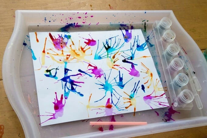 15 DIY Art - Blow Painting
