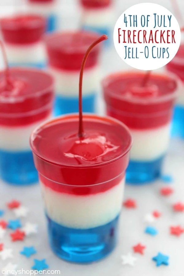 4th of July Firecracker Jell-O Cups