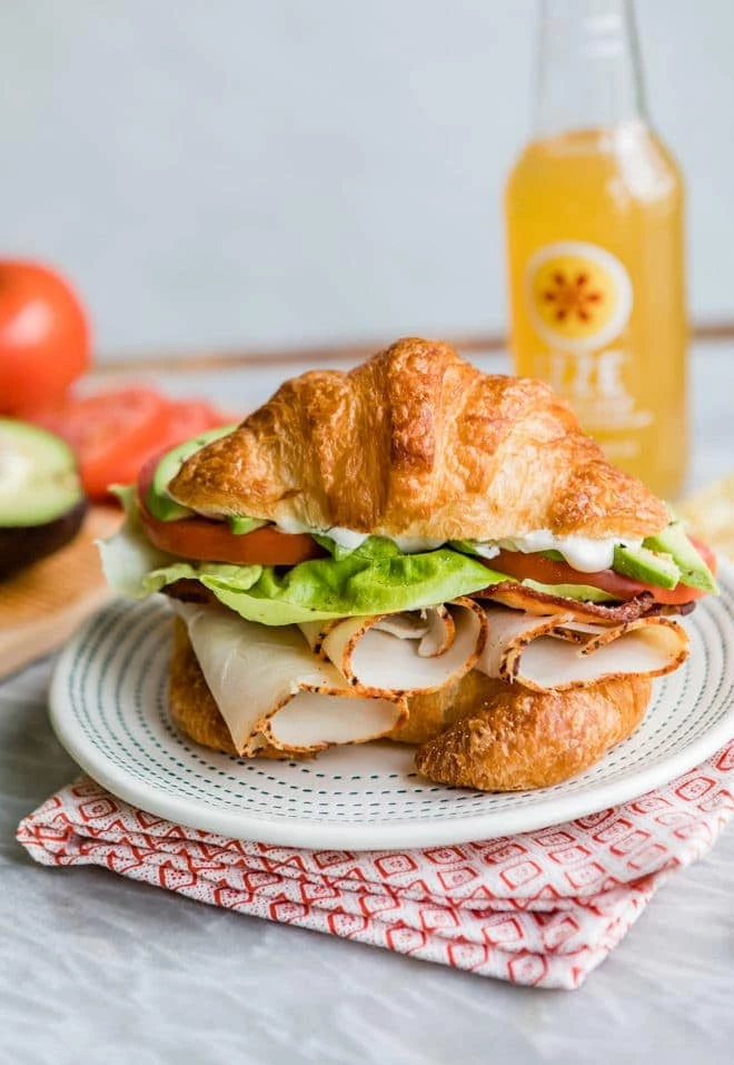 Turkey Avocado BLT Croissant Sandwich