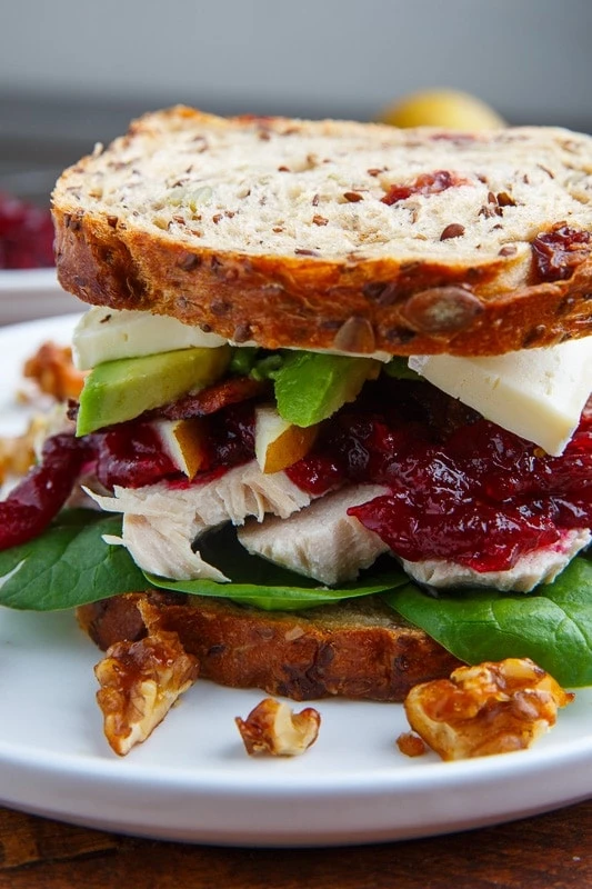 Turkey Cranberry Brie and Pear Sandwich