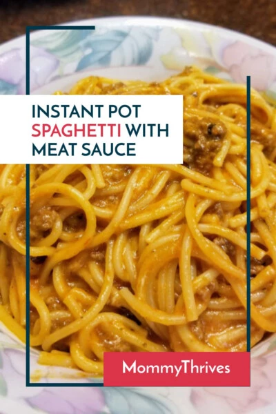 Easy Dinner Recipes - Instant Pot Meaty Spaghetti - Instant Pot Recipes with Beef For Beginners - Easy Instant Pot Spaghetti Dinner
