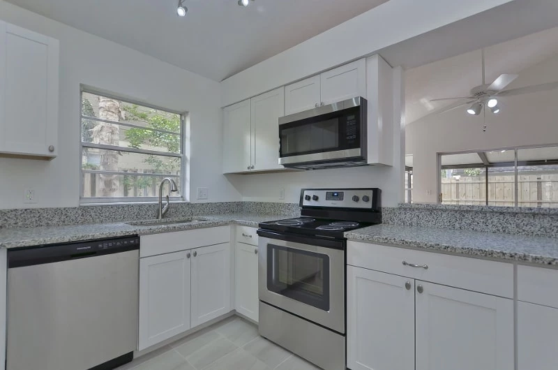 Contemporary styled kitchen with clean oven