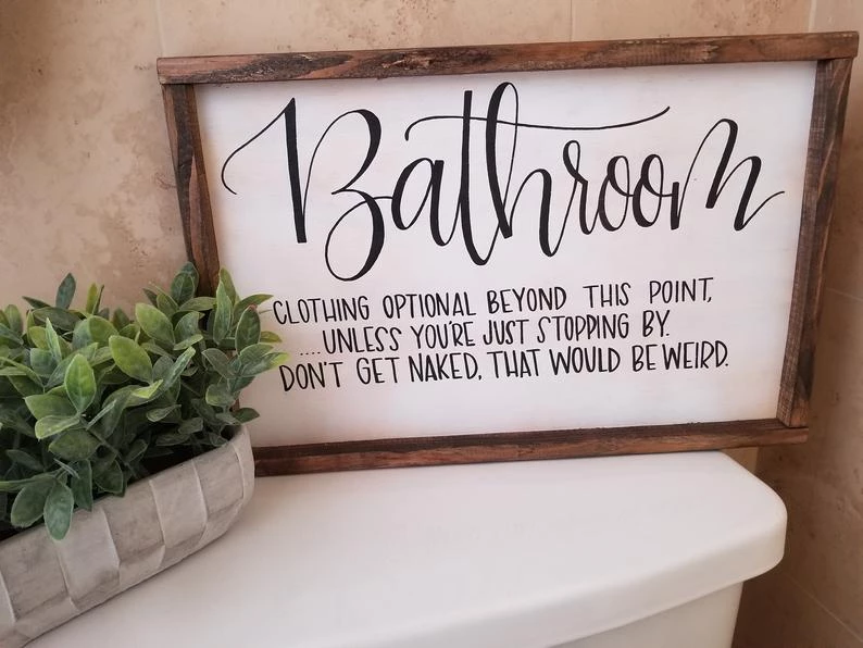 Farmhouse Bathroom Sign