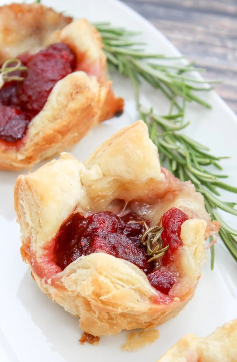 Cranberry Brie and Rosemary Bites - Christmas Finger Foods and Appetizers