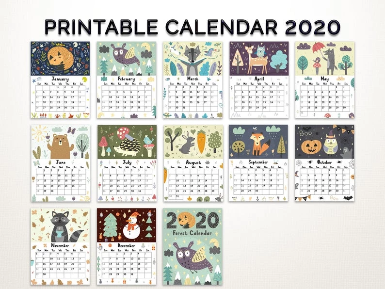 Forest Themed Calendar