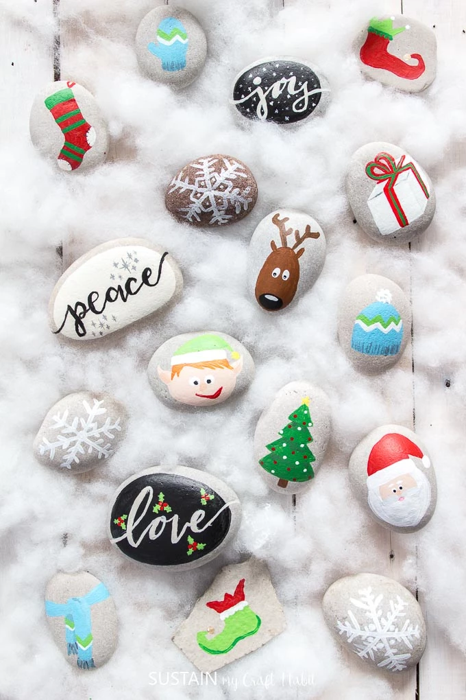 Winter Crafts For Kindergarten - Christmas Rock Painting Ideas