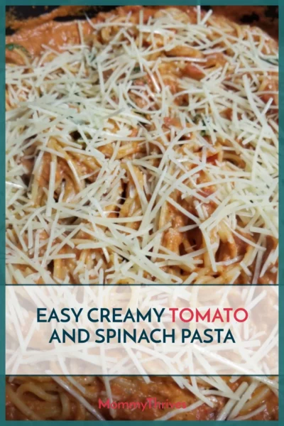 Easy Budget Dinner Tomato and Spinach Pasta - Tomato and Spinach Pasta - Easy Tomato and Spinach Pasta Recipe