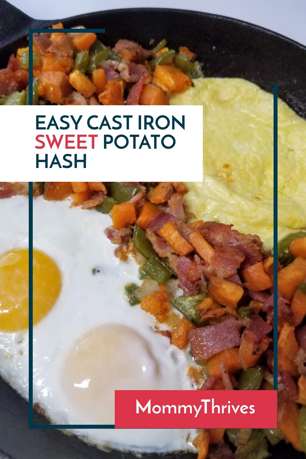 Cast Iron Sweet Potato Hash and Eggs - Delicious and Easy Breakfast Recipe - Sweet Potato Breakfast Recipe