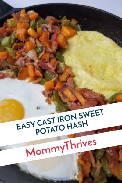 Cast Iron Sweet Potato Hash and Eggs - Easy Sweet Potato Hash and Eggs - One Pan Sweet Potato Hash and Eggs