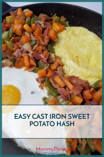 Easy Sweet Potato Hash and Eggs - One Pan Sweet Potato Hash and Eggs - Cast Iron Sweet Potato Hash and Eggs