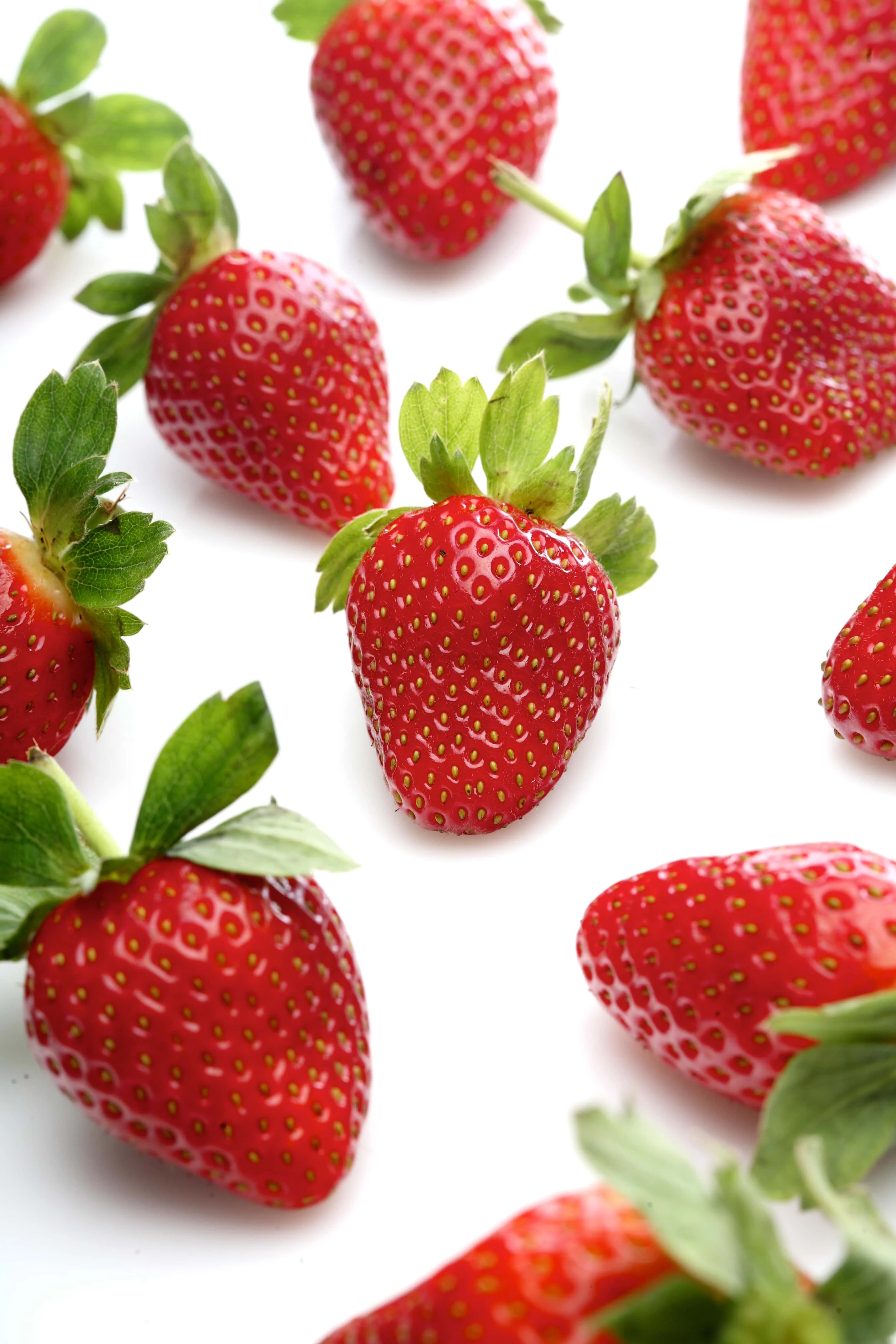 Strawberry on white background - close-up