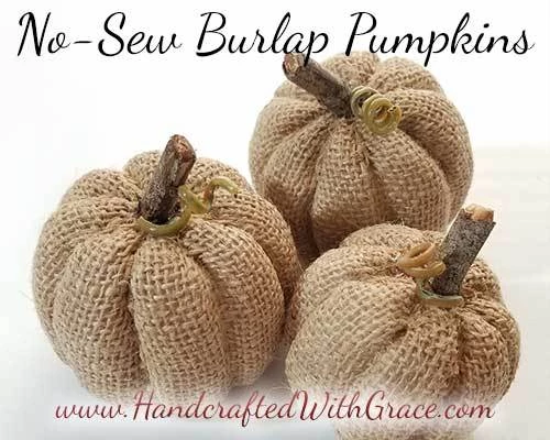 No Sew Burlap Pumpkins