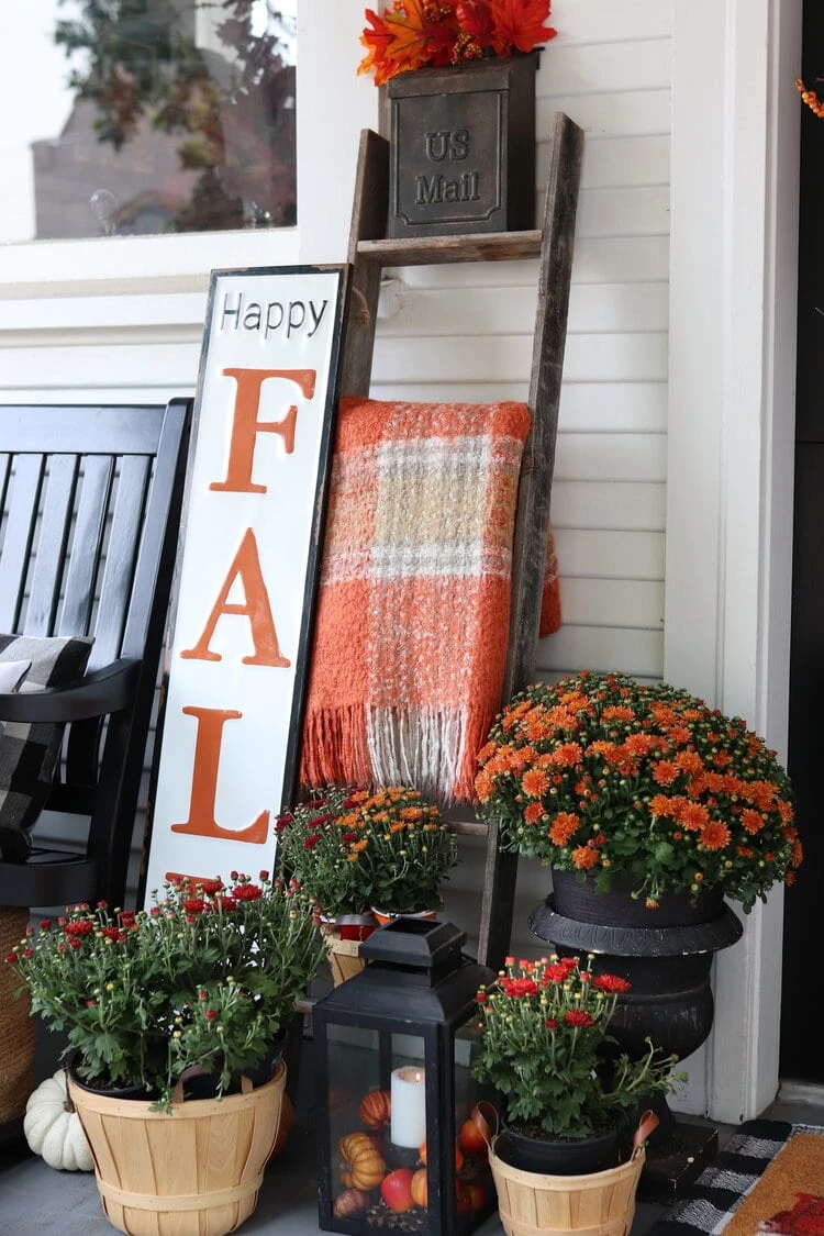 Orange and Cozy Front Porch