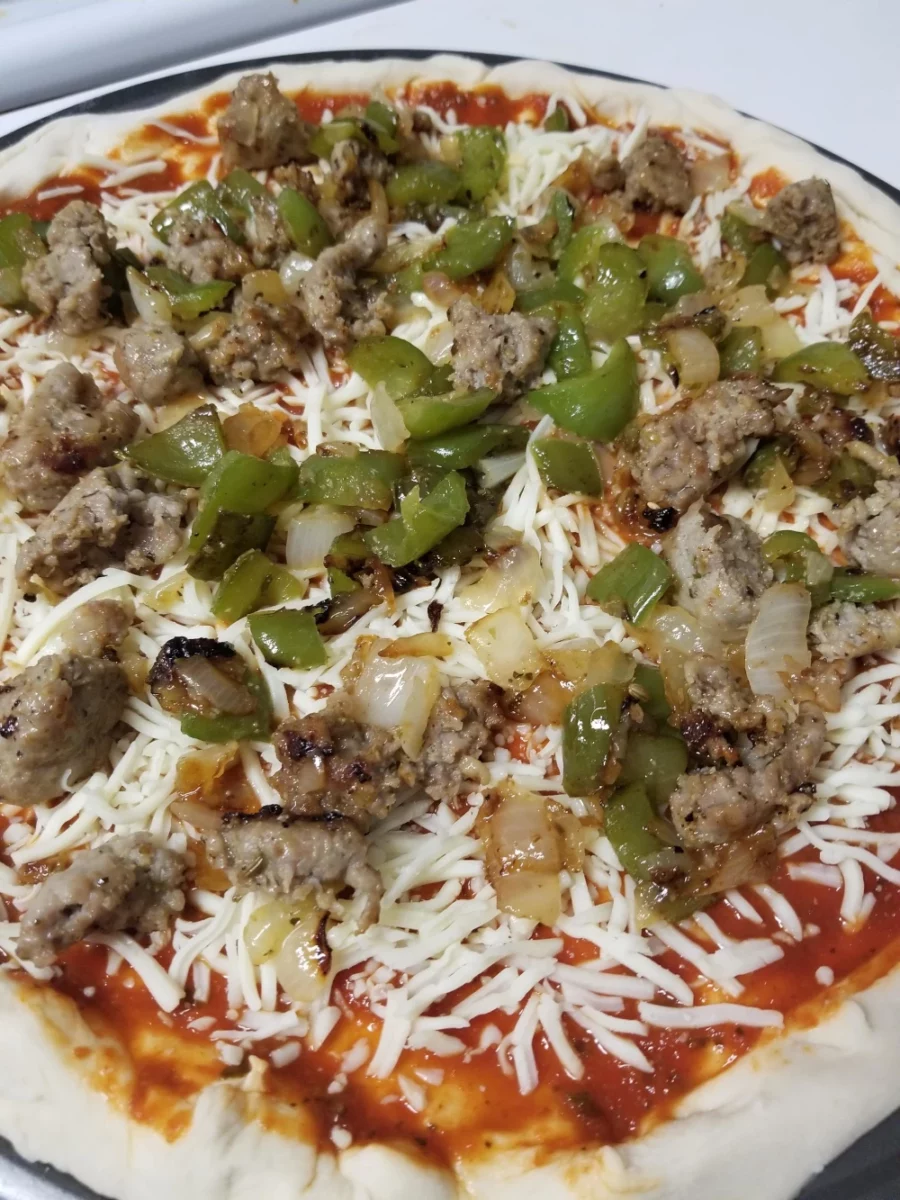 4 - Cooked Italian Sausage, Pepper, and Onion Topping The Pizza